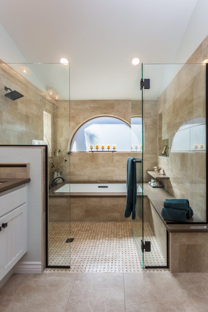 Luxury walk-in shower – Board by Board Builders General Contractor